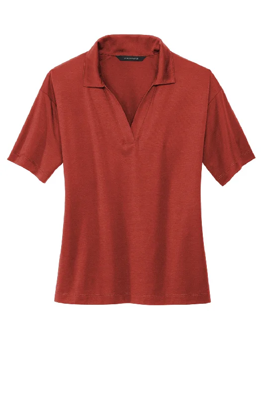 Mercer+Mettle Womens Moisture Wicking Short Sleeve Polo Shirt - Terracotta Red