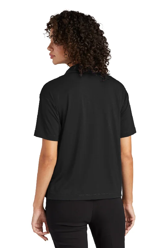 Mercer+Mettle Womens Moisture Wicking Short Sleeve Polo Shirt - Deep Black