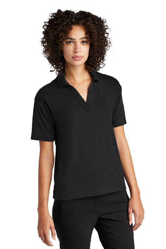 Mercer+Mettle Womens Moisture Wicking Short Sleeve Polo Shirt - Deep Black