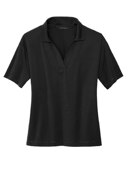 Mercer+Mettle Womens Moisture Wicking Short Sleeve Polo Shirt - Deep Black