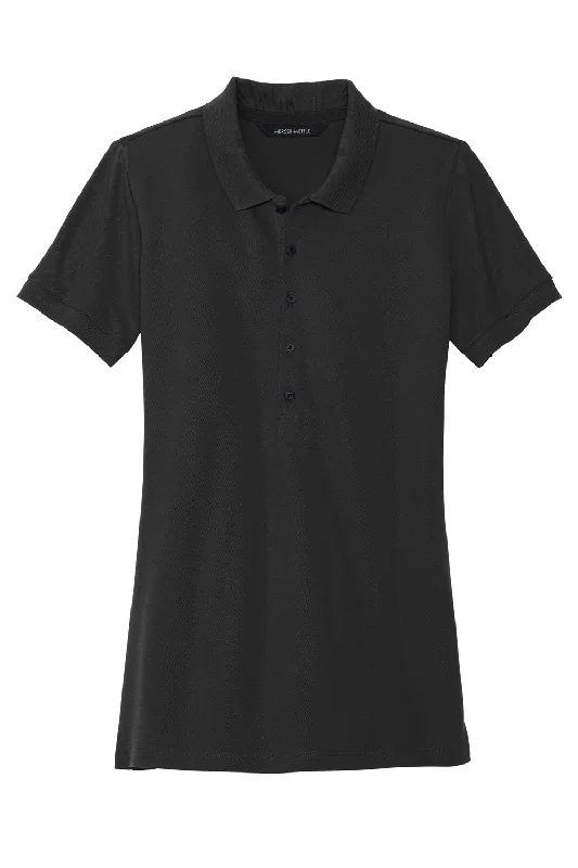 Mercer+Mettle Womens Moisture Wicking Short Sleeve Polo Shirt - Deep Black