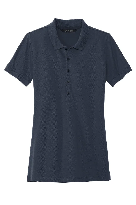 Mercer+Mettle Womens Moisture Wicking Short Sleeve Polo Shirt - Night Navy Blue