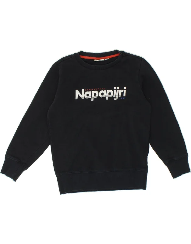 NAPAPIJRI Boys Graphic Sweatshirt Jumper 9-10 Years Navy Blue Cotton