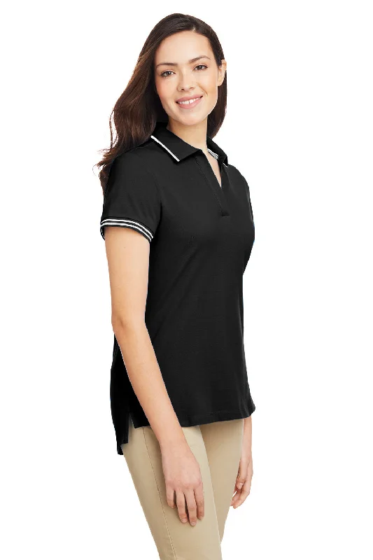 Nautica Womens Desk Short Sleeve Polo Shirt - Black/White