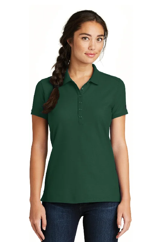 New Era Womens Venue Home Plate Moisture Wicking Short Sleeve Polo Shirt - Dark Green - Closeout