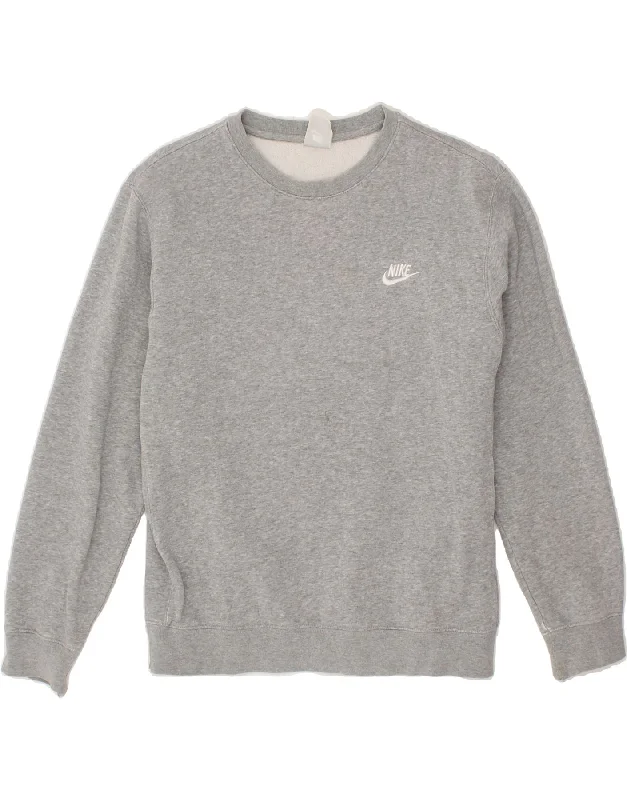 NIKE Mens Sweatshirt Jumper Small Grey Cotton