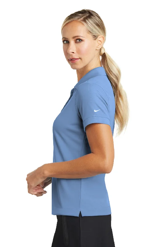 Nike Womens Classic Dri-Fit Moisture Wicking Short Sleeve Polo Shirt - Light Blue