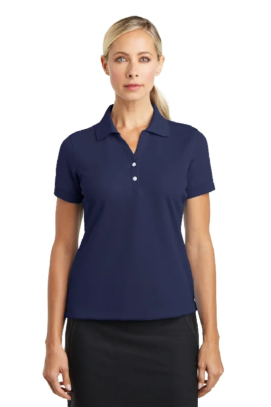 Nike Womens Classic Dri-Fit Moisture Wicking Short Sleeve Polo Shirt - Midnight Navy Blue