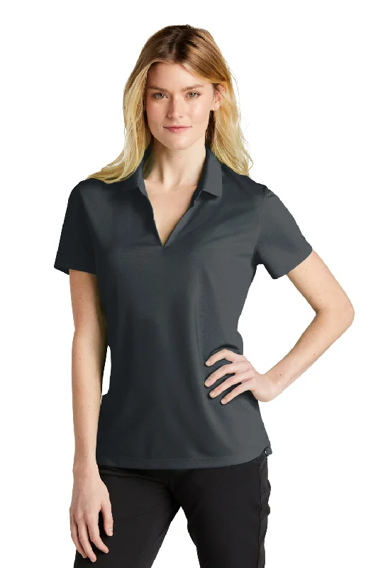 Nike Womens Dri-Fit Moisture Wicking Micro Pique 2.0 Short Sleeve Polo Shirt - Anthracite Grey