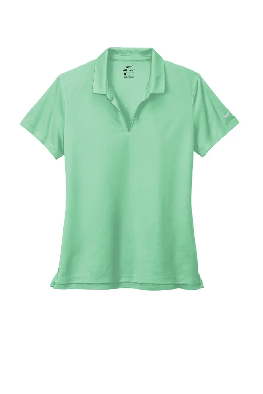 Nike Womens Dri-Fit Moisture Wicking Micro Pique 2.0 Short Sleeve Polo Shirt - Mint Green