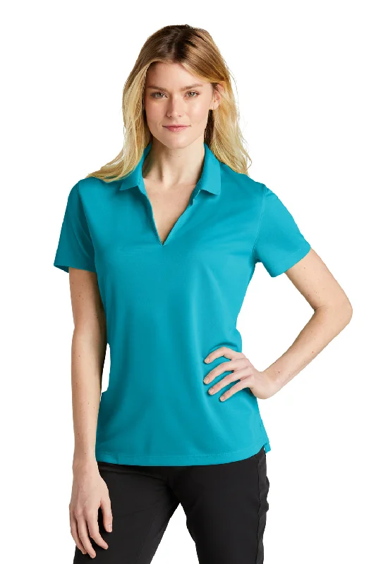 Nike Womens Dri-Fit Moisture Wicking Micro Pique 2.0 Short Sleeve Polo Shirt - Tidal Blue