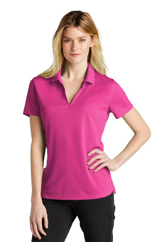 Nike Womens Dri-Fit Moisture Wicking Micro Pique 2.0 Short Sleeve Polo Shirt - Vivid Pink