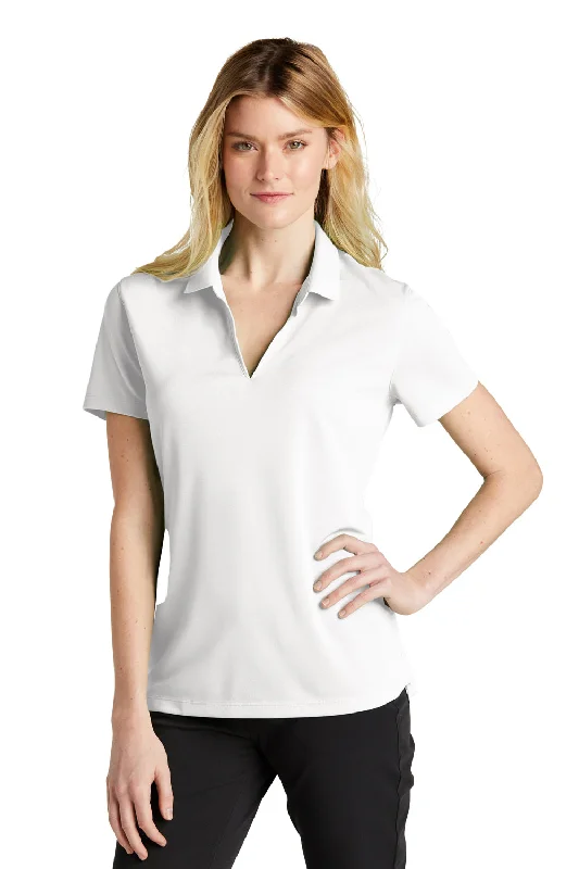 Nike Womens Dri-Fit Moisture Wicking Micro Pique 2.0 Short Sleeve Polo Shirt - White