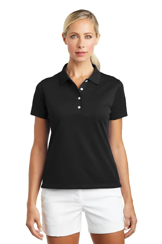 Nike Womens Tech Basic Dri-Fit Moisture Wicking Short Sleeve Polo Shirt - Black