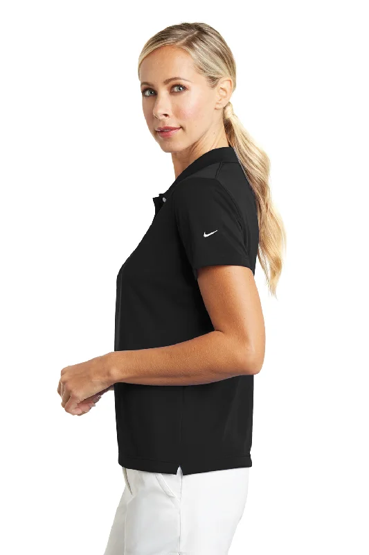 Nike Womens Tech Basic Dri-Fit Moisture Wicking Short Sleeve Polo Shirt - Black