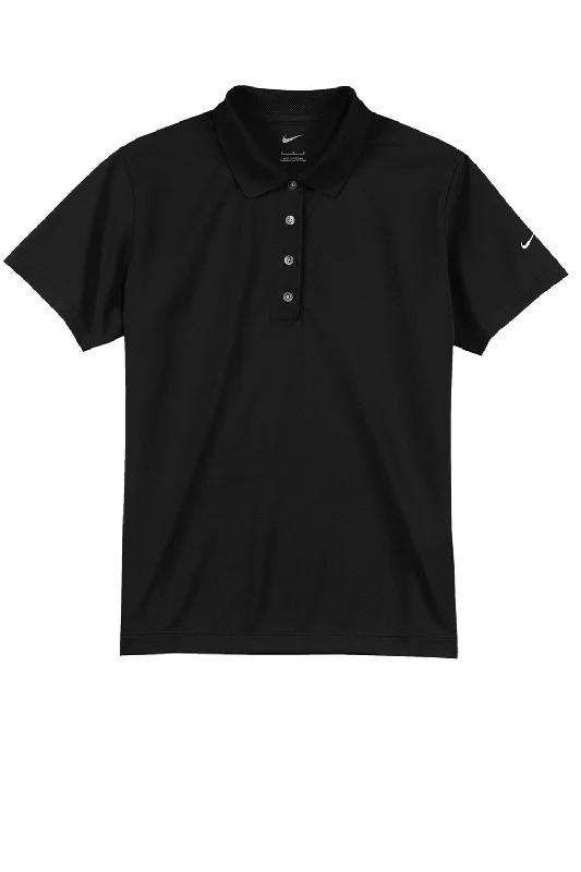 Nike Womens Tech Basic Dri-Fit Moisture Wicking Short Sleeve Polo Shirt - Black