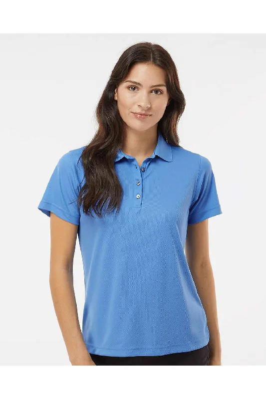 Paragon Womens Saratoga Performance Moisture Wicking Mini Mesh Short Sleeve Polo Shirt - Bimini Blue - NEW