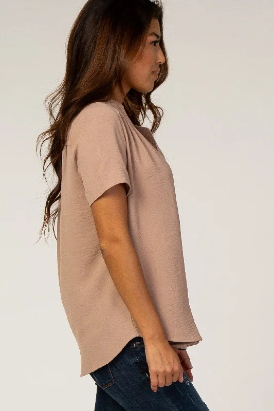 PinkBlush Mauve V-Neck Blouse