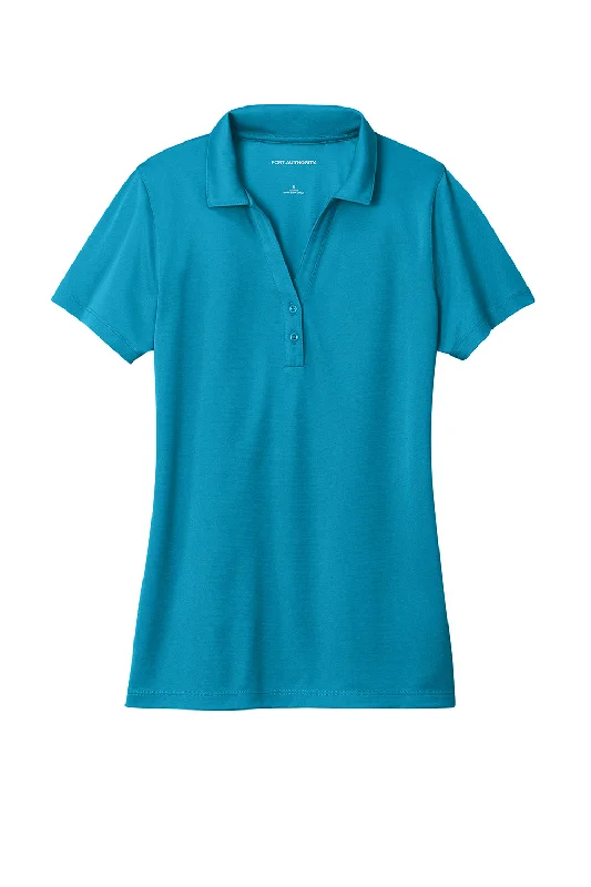 Port Authority Womens C-Free Performance Moisture Wicking Short Sleeve Polo Shirt - Parcel Blue