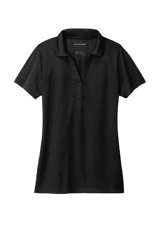 Port Authority Womens C-Free Performance Moisture Wicking Short Sleeve Polo Shirt - Deep Black