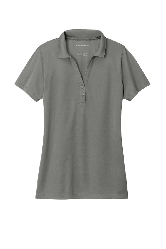 Port Authority Womens C-Free Performance Moisture Wicking Short Sleeve Polo Shirt - Smoke Grey