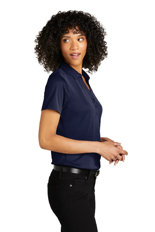 Port Authority Womens C-Free Performance Moisture Wicking Short Sleeve Polo Shirt - True Navy Blue