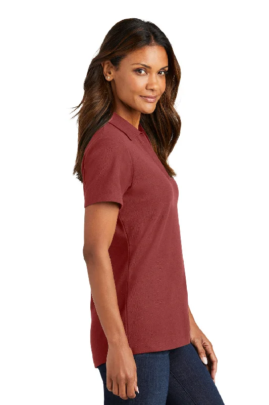 Port Authority Womens C-FREE Pique Short Sleeve Polo Shirt - Garnet Red