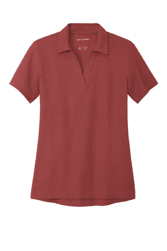 Port Authority Womens C-FREE Pique Short Sleeve Polo Shirt - Garnet Red