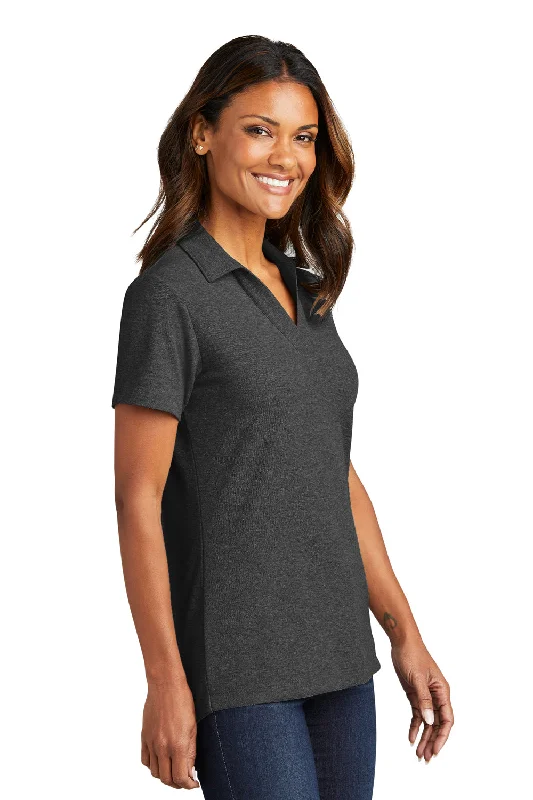 Port Authority Womens C-FREE Pique Short Sleeve Polo Shirt - Heather Charcoal Grey