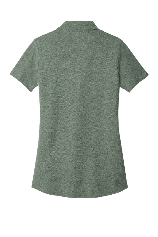 Port Authority Womens C-FREE Pique Short Sleeve Polo Shirt - Heather Dark Green