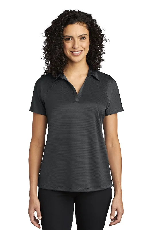 Port Authority Womens Crossover Moisture Wicking Short Sleeve Polo Shirt - Battleship Grey