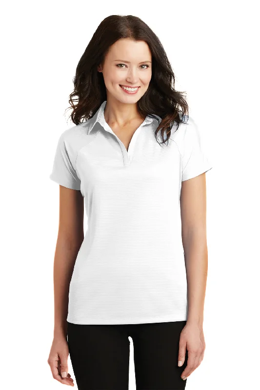 Port Authority Womens Crossover Moisture Wicking Short Sleeve Polo Shirt - White - Closeout