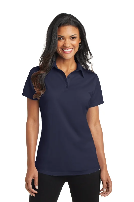 Port Authority Womens Dimension Moisture Wicking Short Sleeve Polo Shirt - Dark Navy Blue