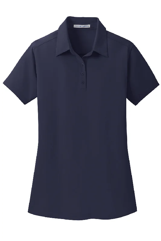 Port Authority Womens Dimension Moisture Wicking Short Sleeve Polo Shirt - Dark Navy Blue