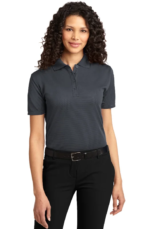 Port Authority Womens Dry Zone Moisture Wicking Short Sleeve Polo Shirt - Iron Grey - Closeout