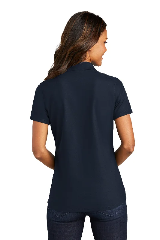 Port Authority Womens EZPerformance Moisture Wicking Short Sleeve Polo Shirt - Navy Blue