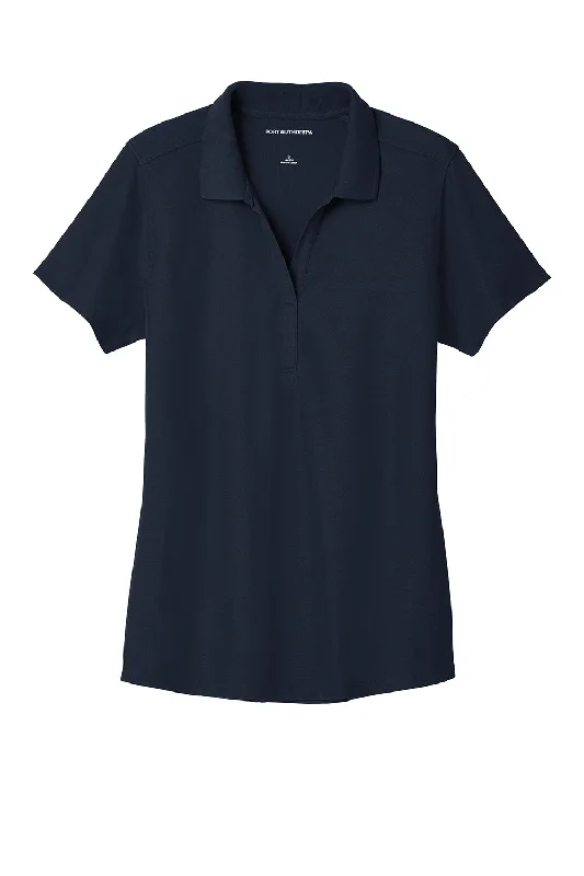 Port Authority Womens EZPerformance Moisture Wicking Short Sleeve Polo Shirt - Navy Blue