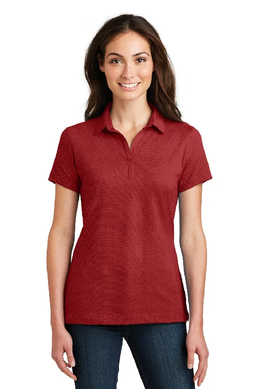 Port Authority Womens Meridian Short Sleeve Polo Shirt - Flame Red - Closeout