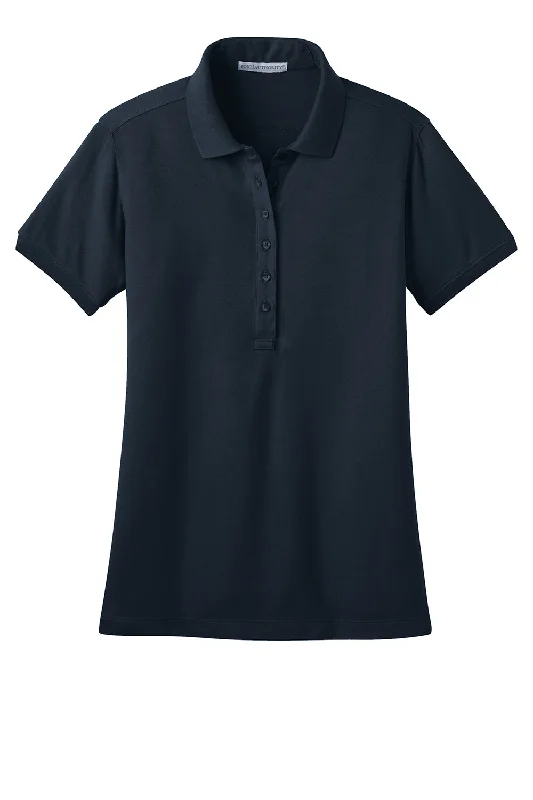 Port Authority Womens Moisture Wicking Short Sleeve Polo Shirt - Dress Navy Blue