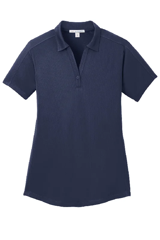 Port Authority Womens Moisture Wicking Short Sleeve Polo Shirt - True Navy Blue