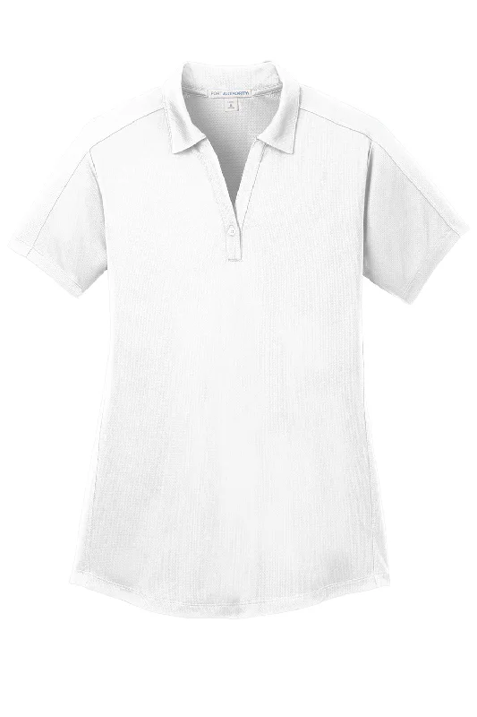 Port Authority Womens Moisture Wicking Short Sleeve Polo Shirt - White