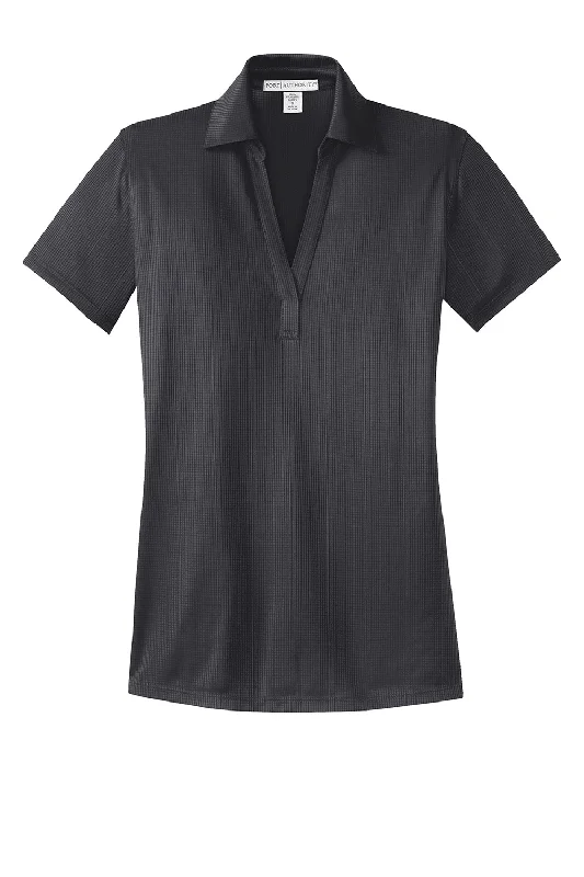 Port Authority Womens Performance Moisture Wicking Short Sleeve Polo Shirt - Smoke Grey