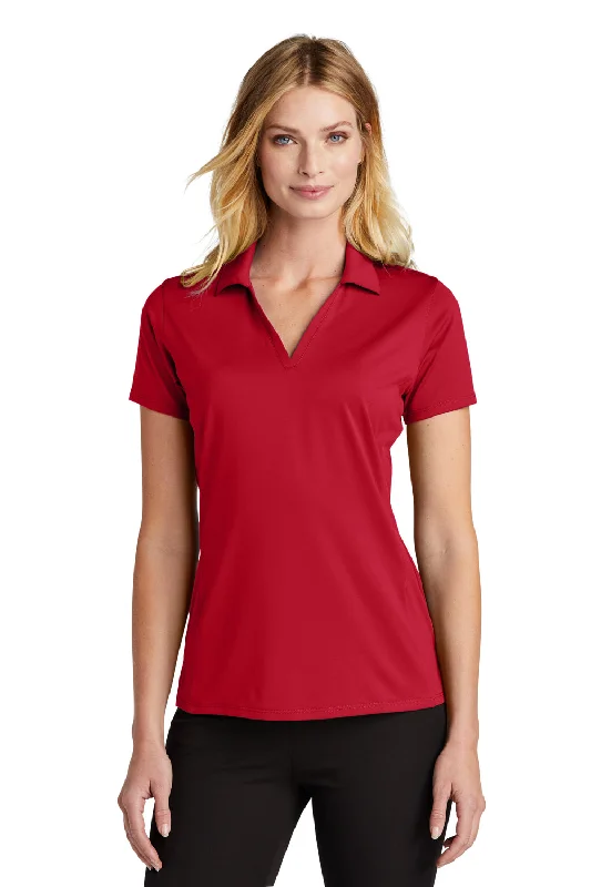 Port Authority Womens Staff Performance Moisture Wicking Short Sleeve Polo Shirt - Engine Red