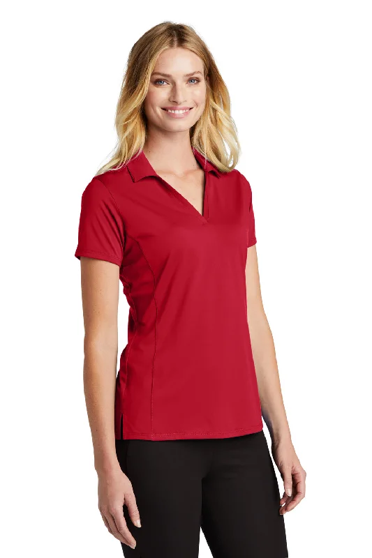 Port Authority Womens Staff Performance Moisture Wicking Short Sleeve Polo Shirt - Engine Red