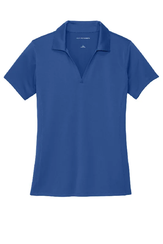 Port Authority Womens Staff Performance Moisture Wicking Short Sleeve Polo Shirt - True Blue