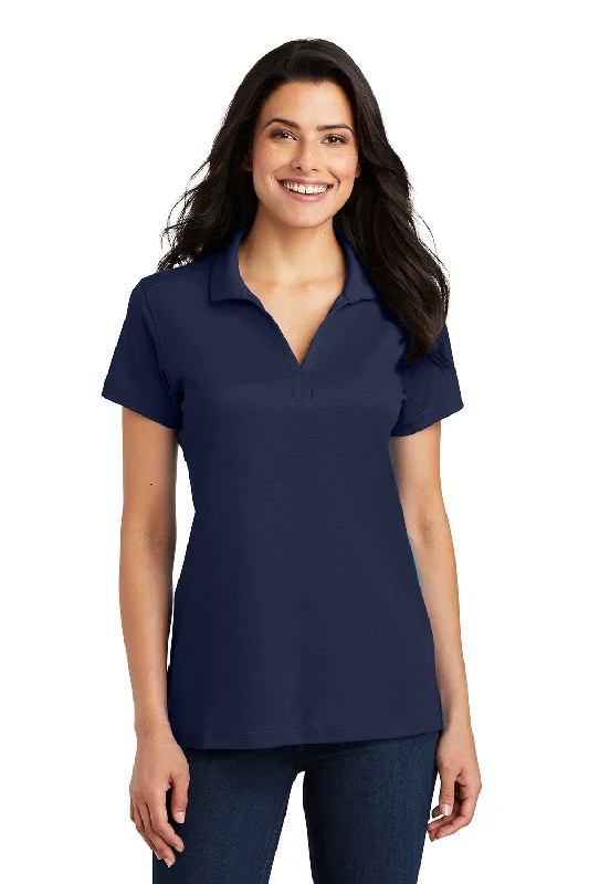 Port Authority Womens Rapid Dry Moisture Wicking Short Sleeve Polo Shirt - True Navy Blue