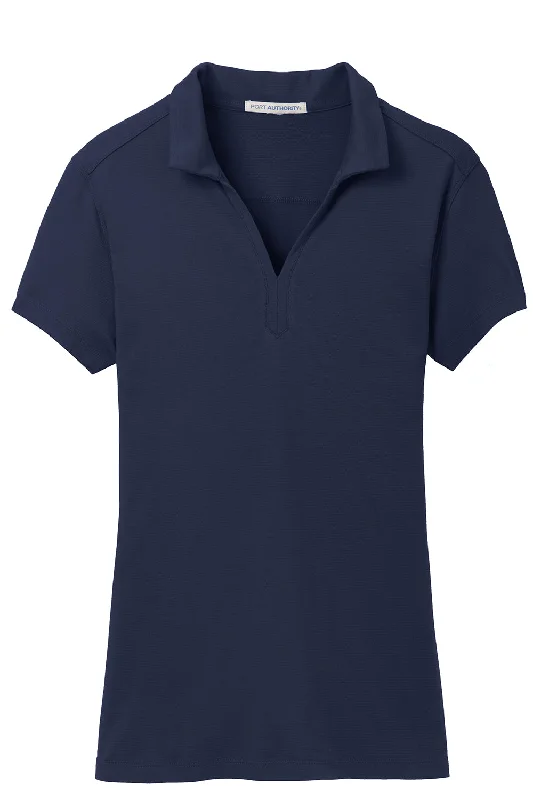 Port Authority Womens Rapid Dry Moisture Wicking Short Sleeve Polo Shirt - True Navy Blue