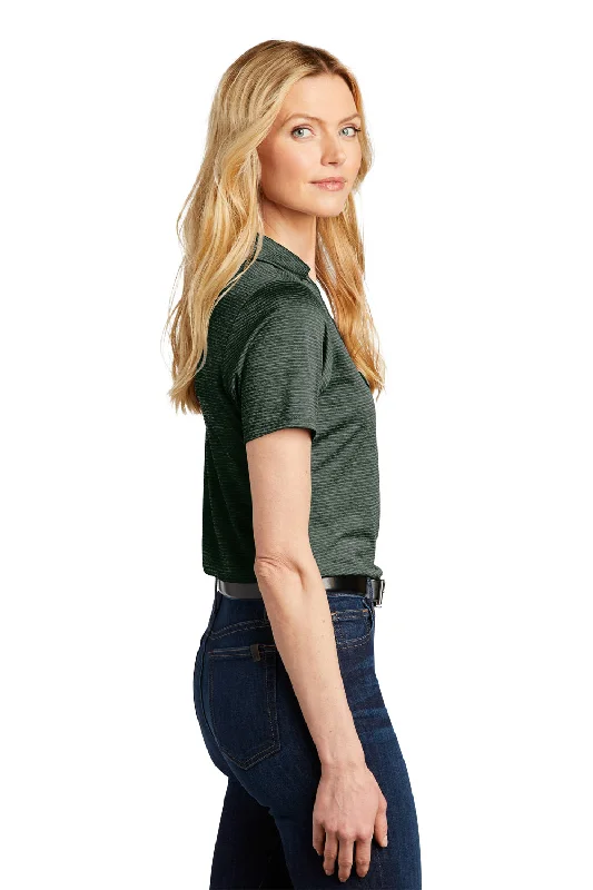 Port Authority Womens Moisture Wicking Shadow Stripe Short Sleeve Polo Shirt - Deep Forest Green