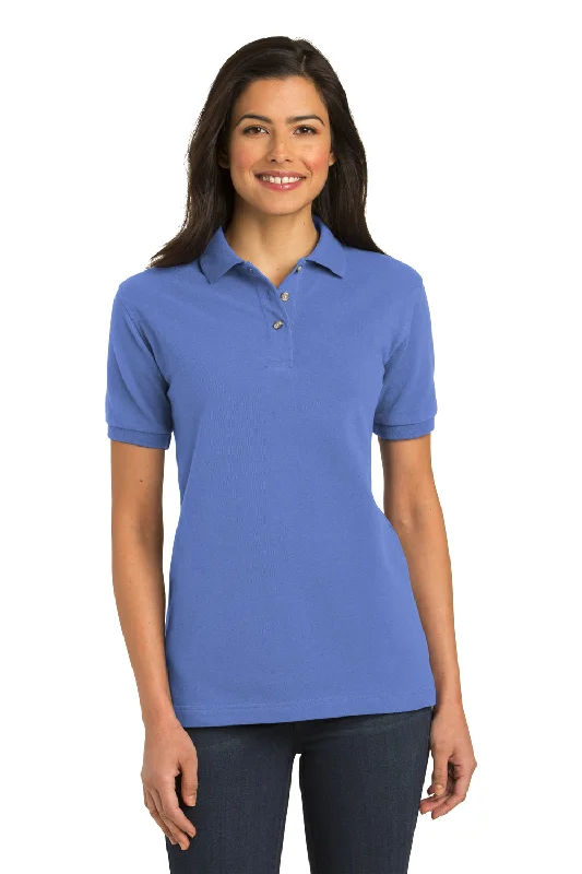 Port Authority Womens Shrink Resistant Short Sleeve Polo Shirt - Blueberry - Closeout