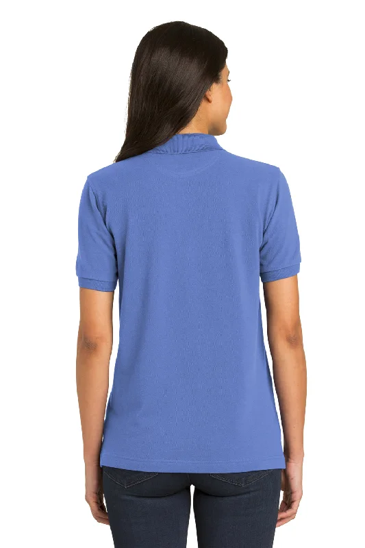 Port Authority Womens Shrink Resistant Short Sleeve Polo Shirt - Blueberry - Closeout